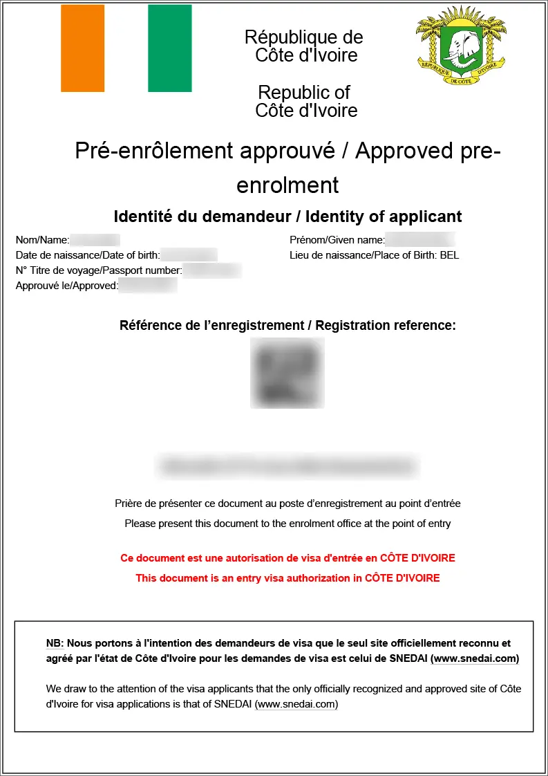 The eVisa for Costa d'Avorio