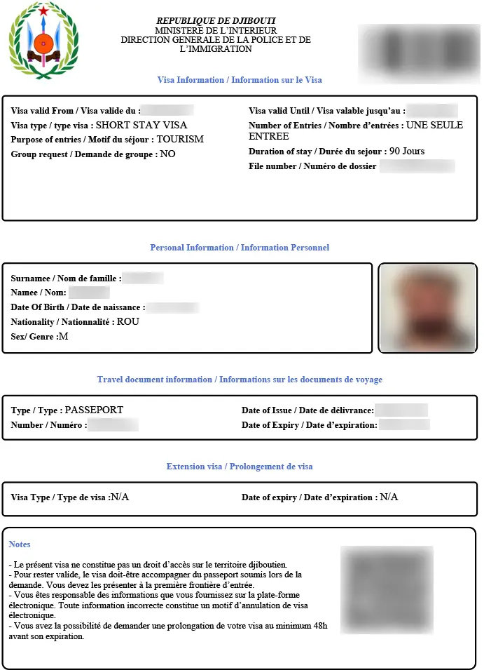 The eVisa for Gibuti