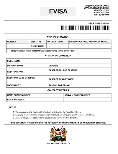 The eTA for Kenya