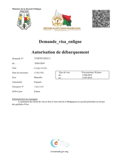 The eVisa for Madagascar