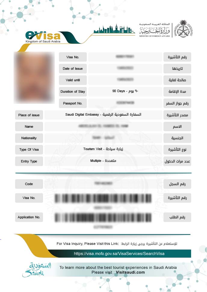 The eVisa for Saudi Arabia