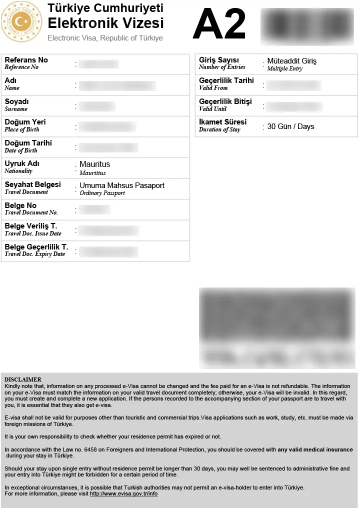 The eVisa for Türkei