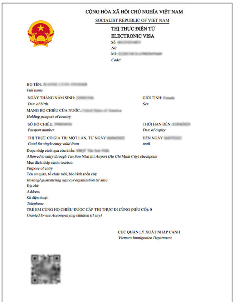The eVisa for Vietnam