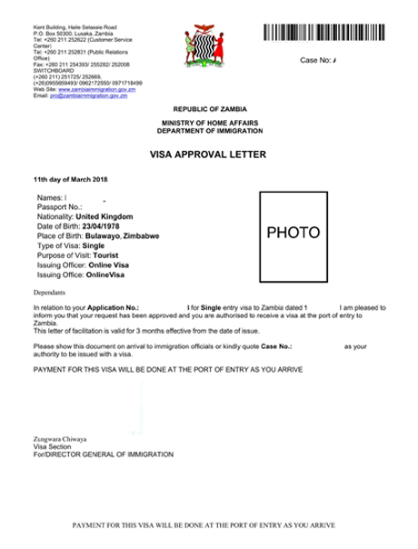 The eVisa for Zambia