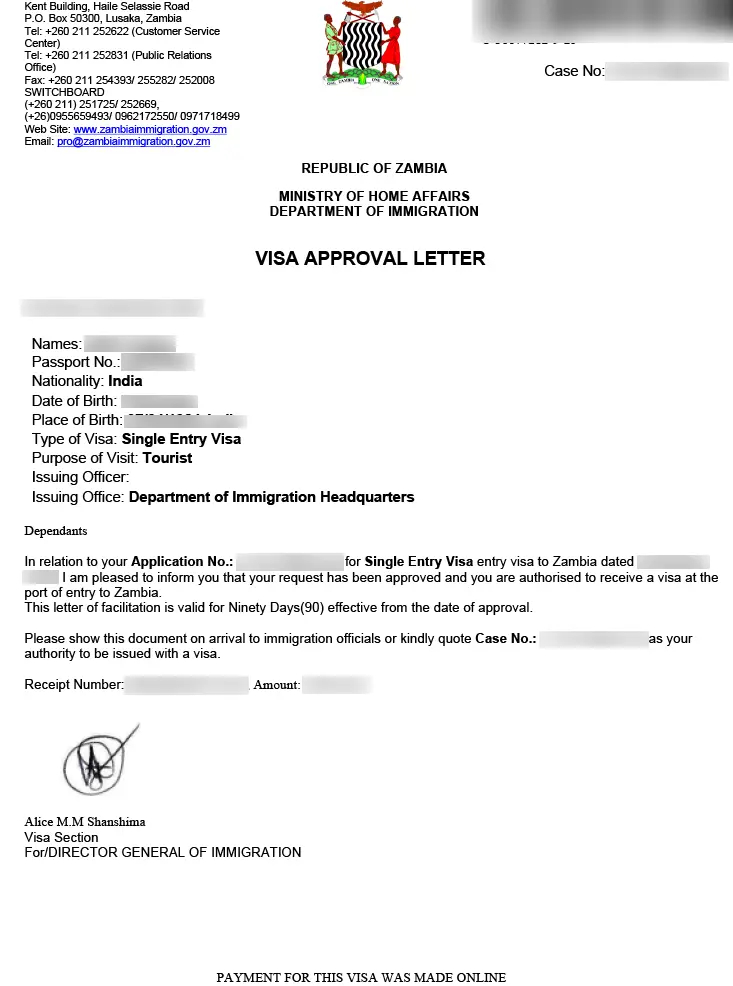 The eVisa for Zambia