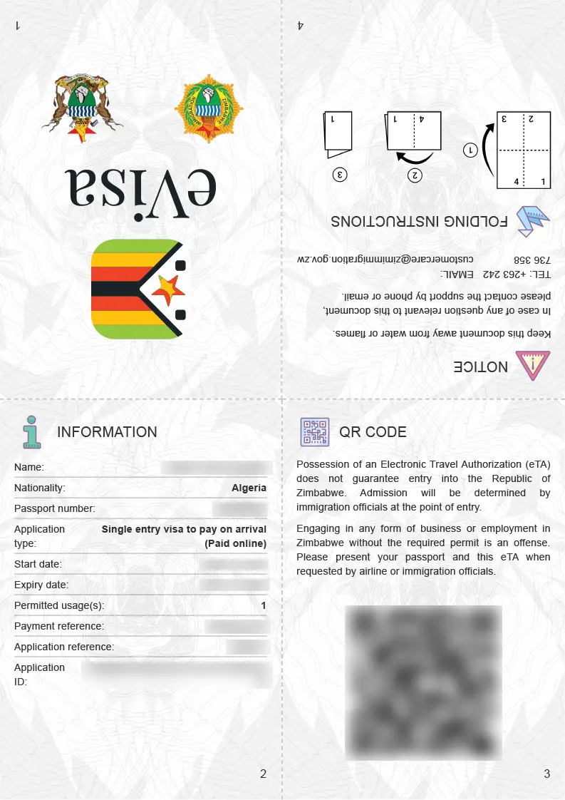 The eVisa for Zimbabwe